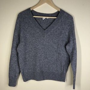 Gap Women’s Grey 90% Merino Extra Fine Wool 10% Cashmere V-Neck Sweater Sz Small